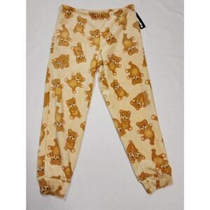 Teddy bear fleeced pajamas women's large NWT